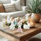 Sisal Easter Bunny Decor,Set of 6 White Baby Bunnies for Easter Decorations or Seasonal Parties,Cute Rabbit Figurines as Decorative Farm Animals for Spring Decor